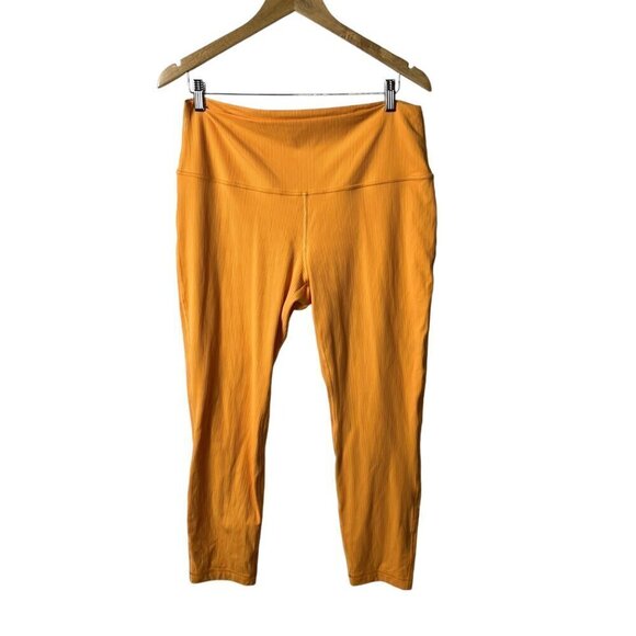 Lululemon‎ lululemon Align Ribbed High-Rise Pant 25" Mango Dream Women’s size 14 - Picture 1 of 8